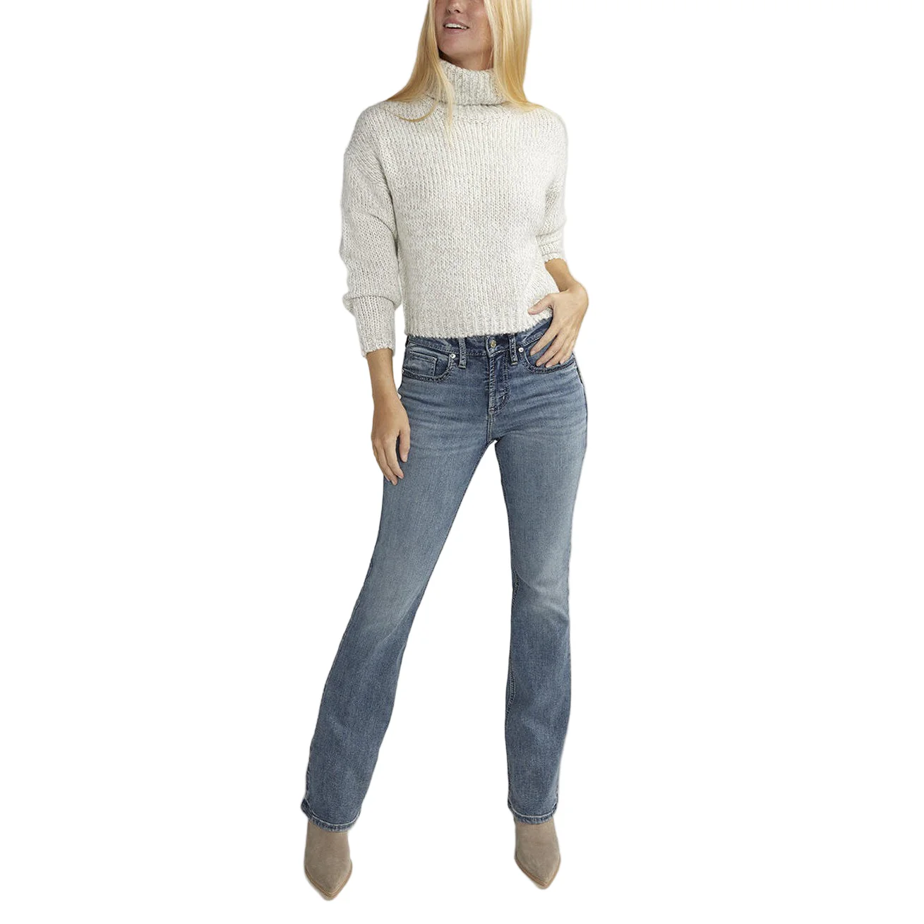 Silver Women's Suki Mid Rise Slim Bootcut Jeans - Indigo
