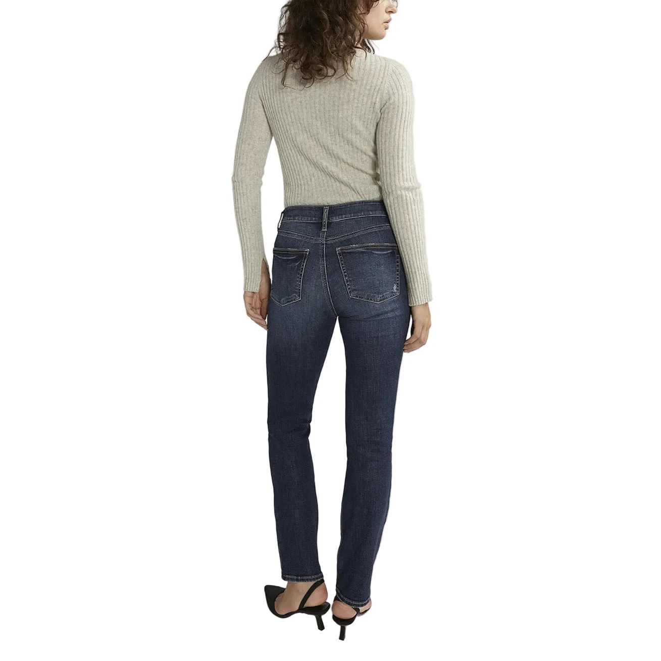Silver Women's Avery High Rise Straight Leg Jeans - Indigo - Image 3