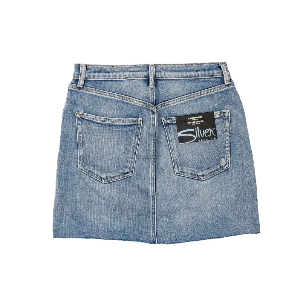 Silver Women's Denim Mini Skirt - Indigo - Image 2