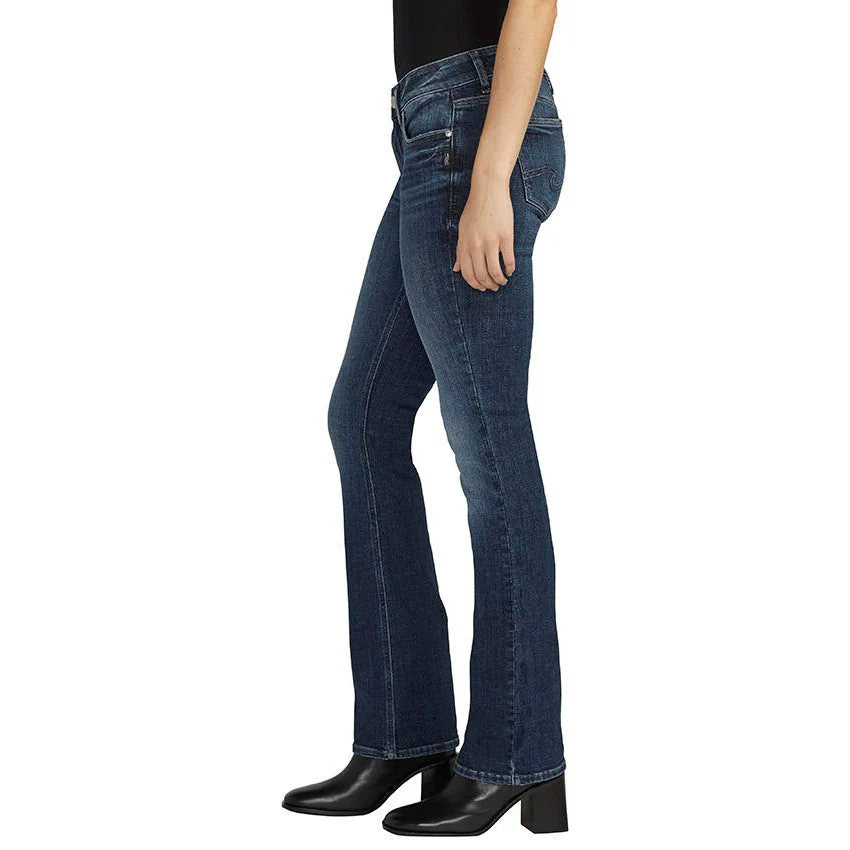 Silver Women's Elyse Mid Rise Slim Bootcut Jeans - Indigo - Image 3