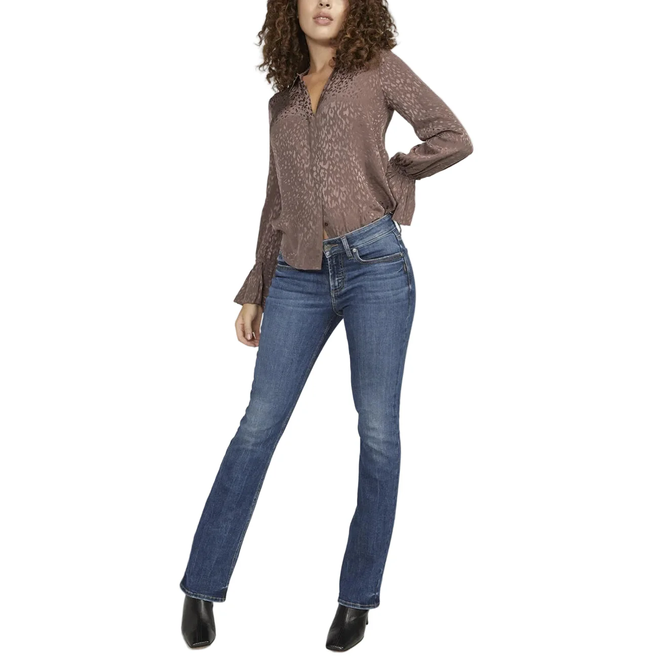 Silver Women's Suki Mid Rise Slim Bootcut Jeans - Indigo - Image 3