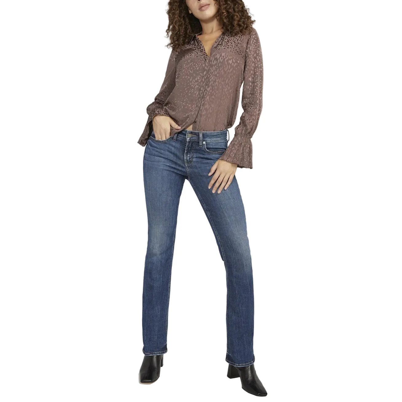 Silver Women's Suki Mid Rise Slim Bootcut Jeans - Indigo - Image 4