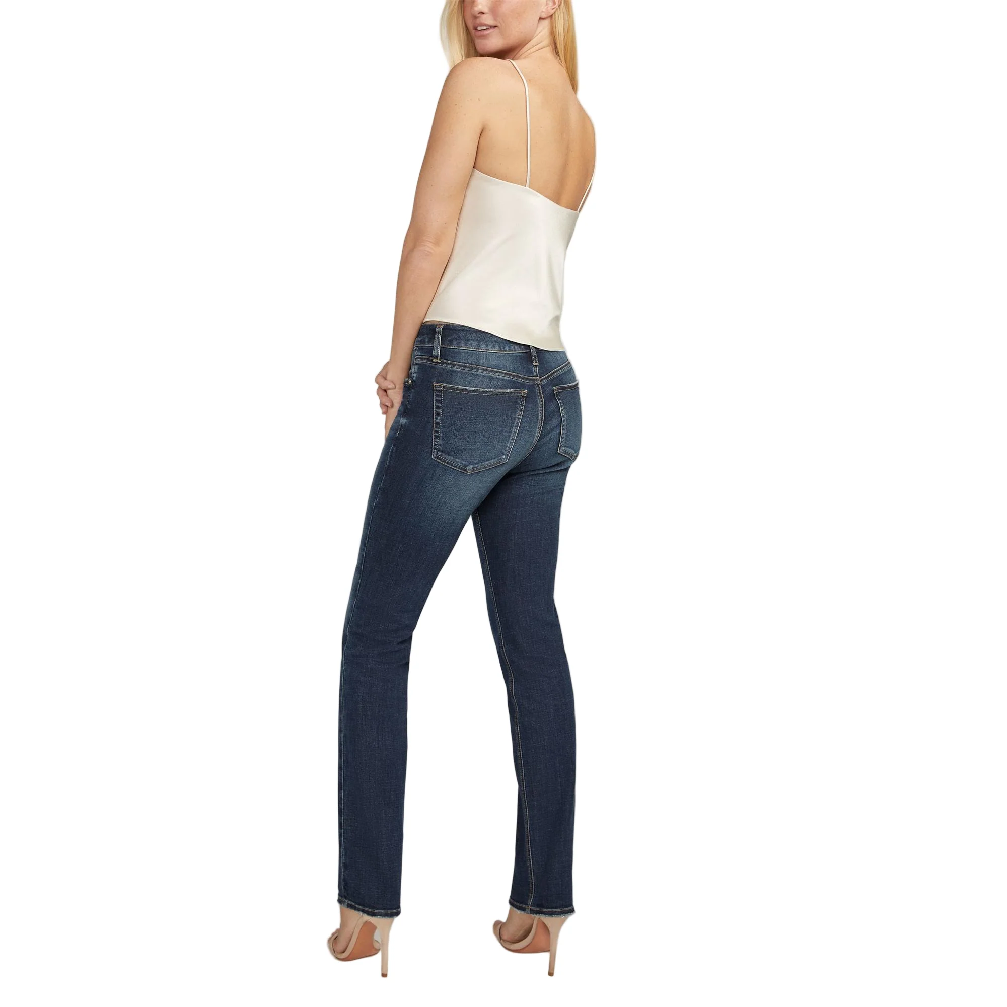 Silver Women's Suki Mid Rise Straight Leg Jeans - Indigo - Image 2