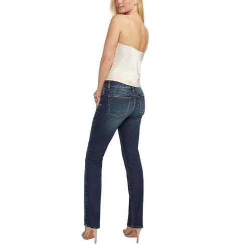 Silver Women's Suki Mid Rise Straight Leg Jeans - Indigo - Image 3
