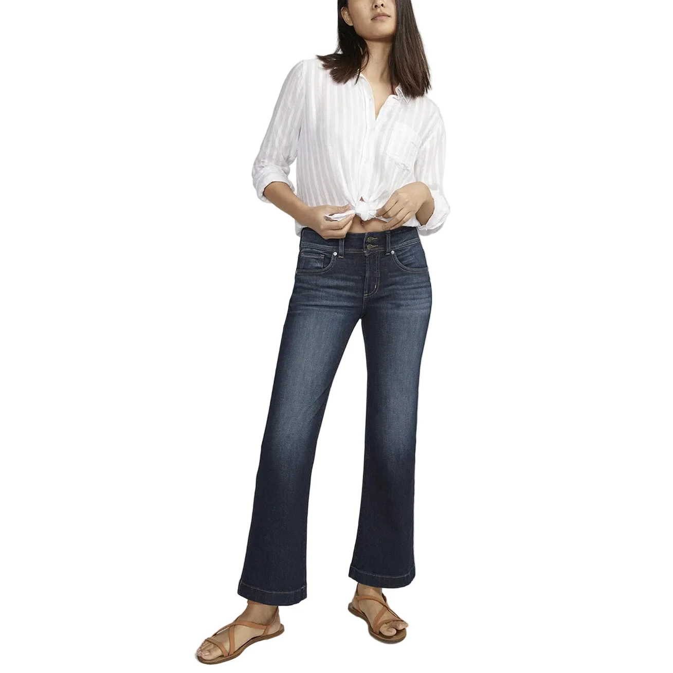 Silver Women's Suki Mid Rise Trouser Jeans - Indigo