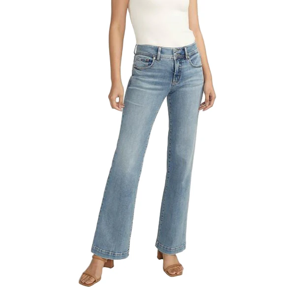 Silver Women's Suki Mid Rise Trouser Jeans - Medium Light Indigo