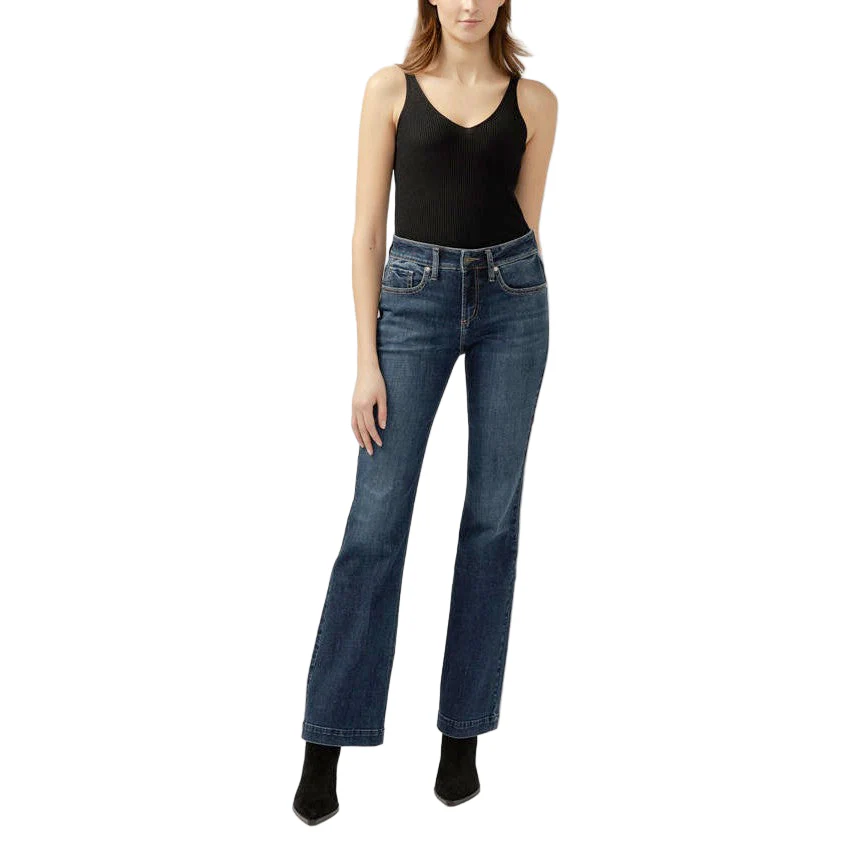 Silver Women's Suki Midrise Boot Cut Jeans - Dark Indigo