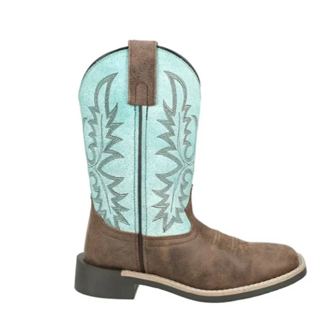 Smoky Mountain Boots Kid's Rustic Rider Cowboy Boots-Brown