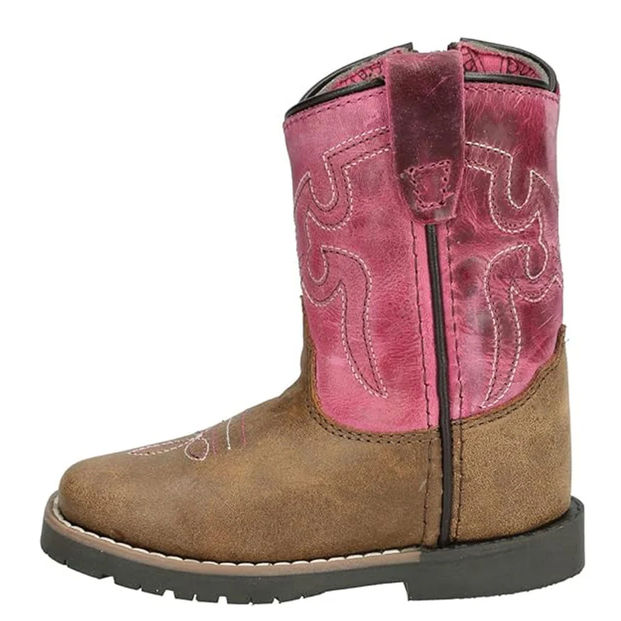 Smoky Mountain Boots Toddler Autry Western Boots- Distressed Brown/Pink