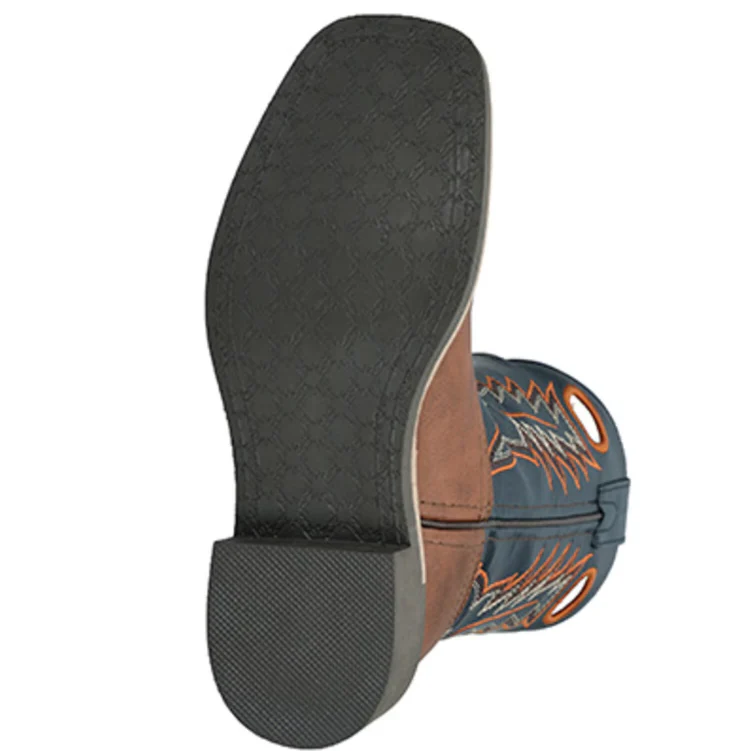 Smoky Mountain Boots Kid's El Paso Cowboy Boots-Brown/Blue - Image 3