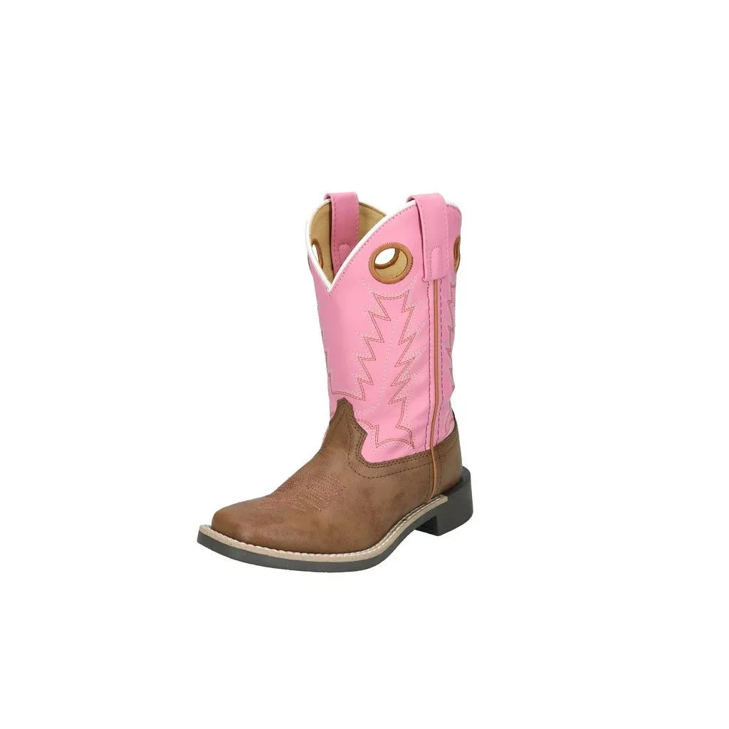 Smoky Mountain Boots Girl's El Paso Cowgirl Boots-Brown/Pink