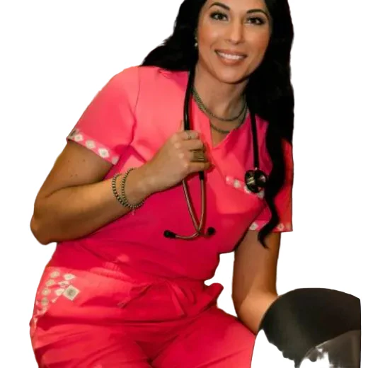Spurrin' Scrubs Aztec Scrub Top - Hot Pink