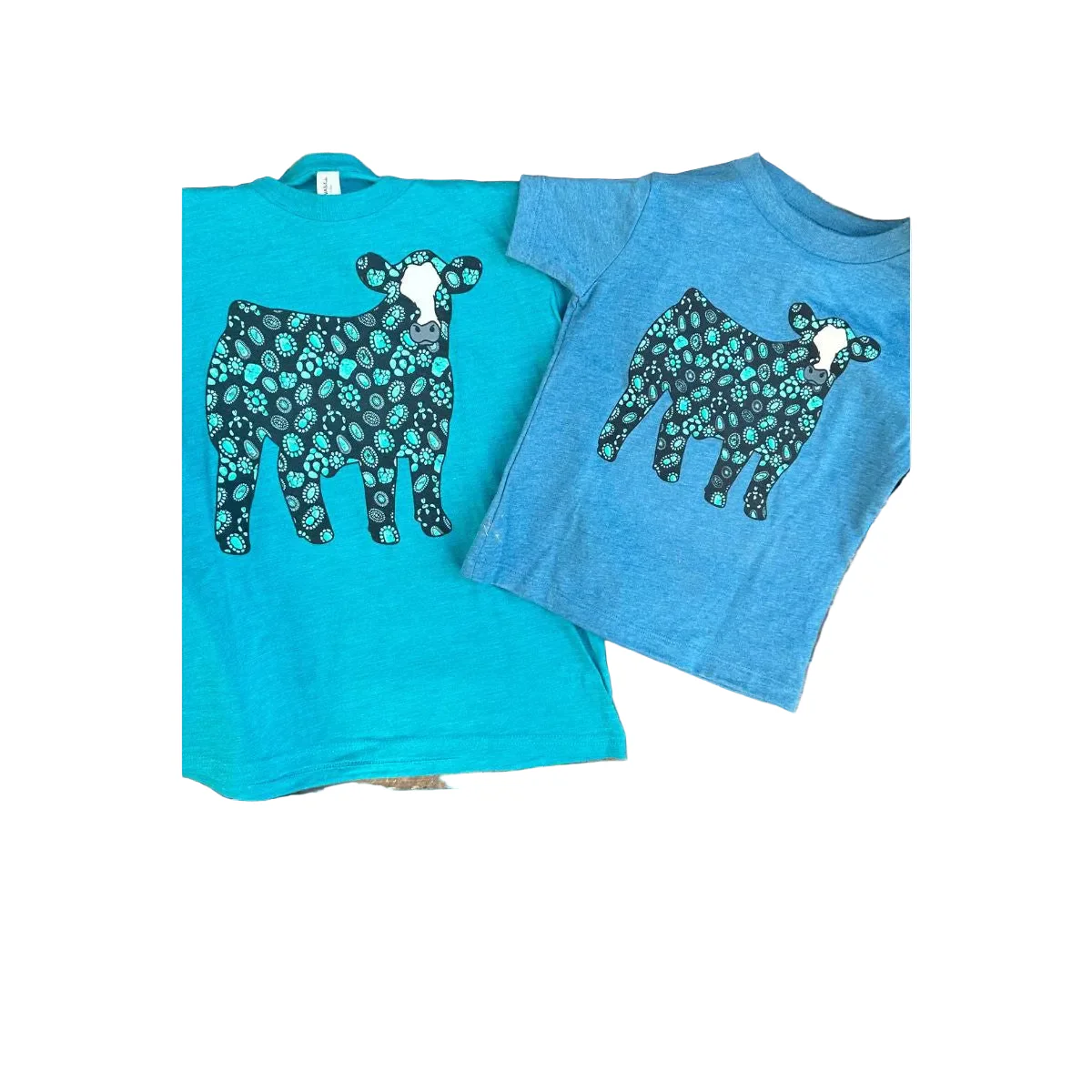 Sterling Kreek Kid's Mini Concho Steer  T-Shirt-Deep Teal