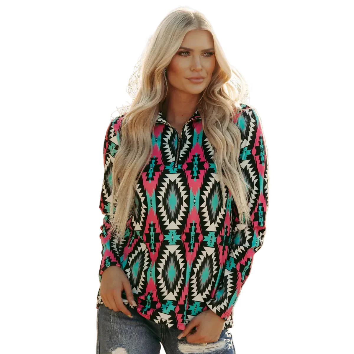 Sterling Kreek Women's Long Sleeve Montezuma Pullover - Multi