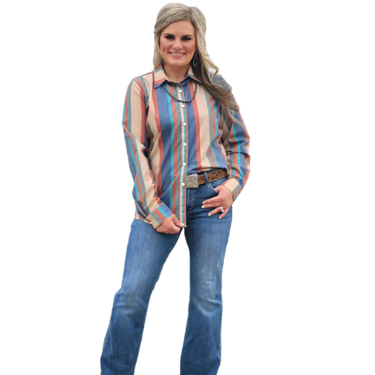 Sterling Kreek  Women's Long Sleeve Till You Can't Button Up Shirt - Multi