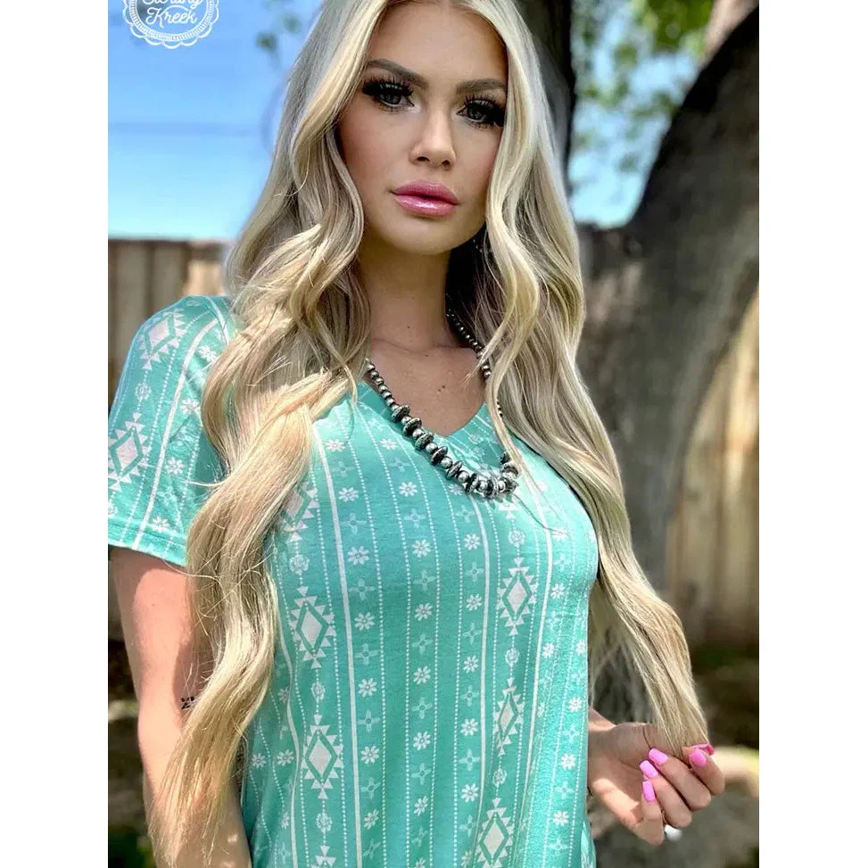 Sterling Kreek Women's Walkin In Turquoise Dress - Turquoise - Image 3
