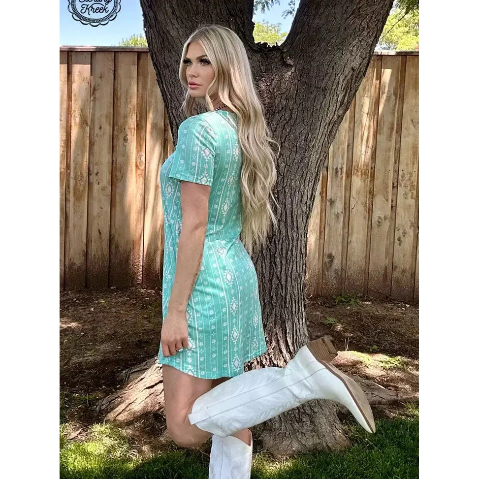 Sterling Kreek Women's Walkin In Turquoise Dress - Turquoise - Image 4