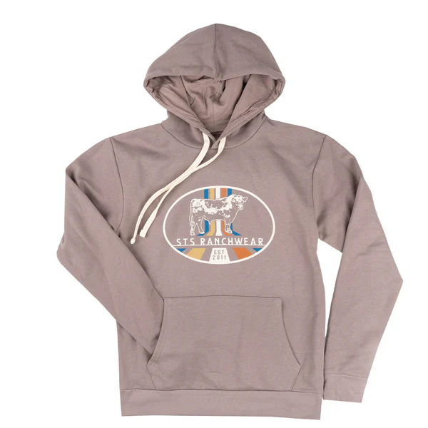 STS Ladies Oval Bull Long Sleeve Hoodie - Light Grey