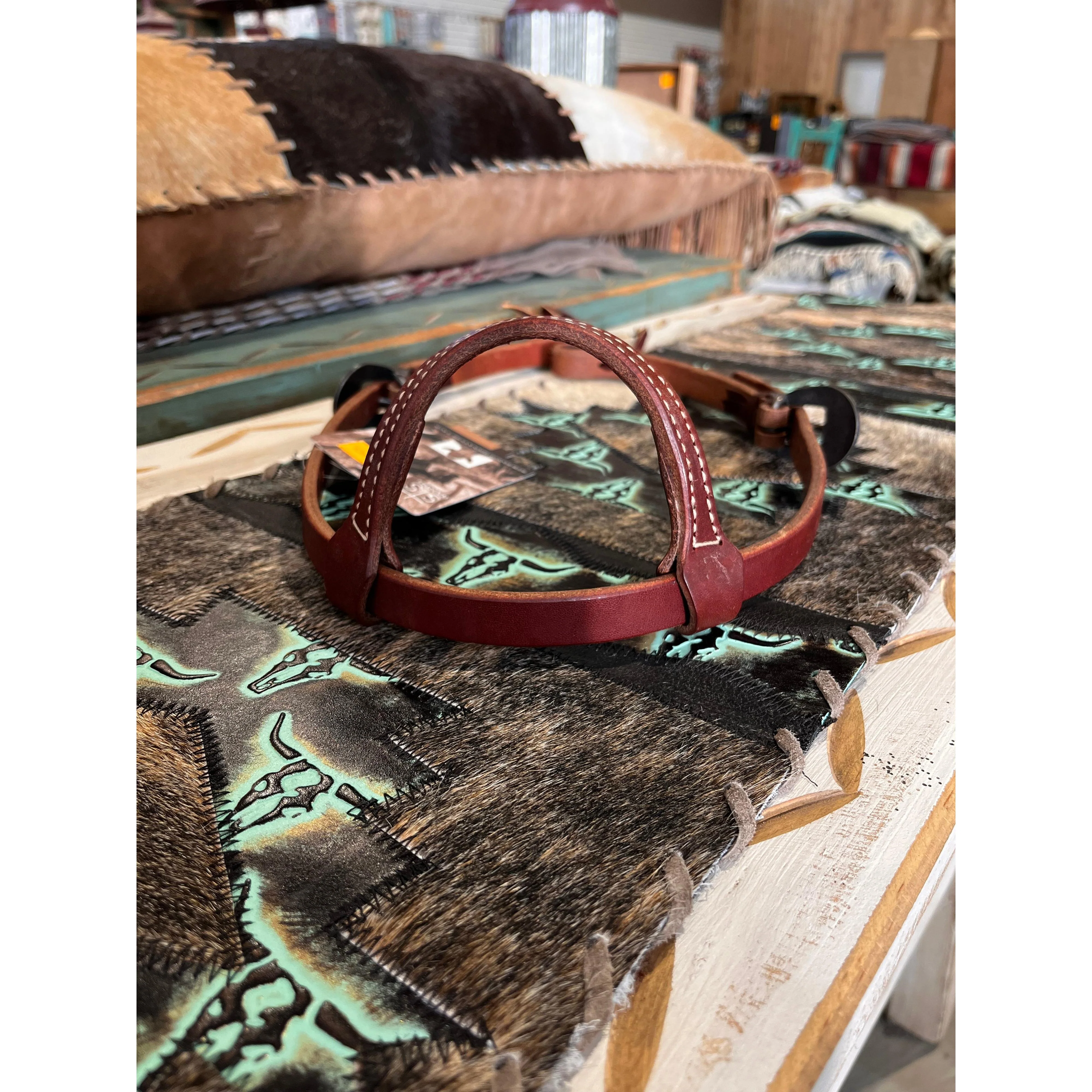 STS Ranch Signature Tack Harness Leather Sliding Ear 3/4" Headstall - Image 2