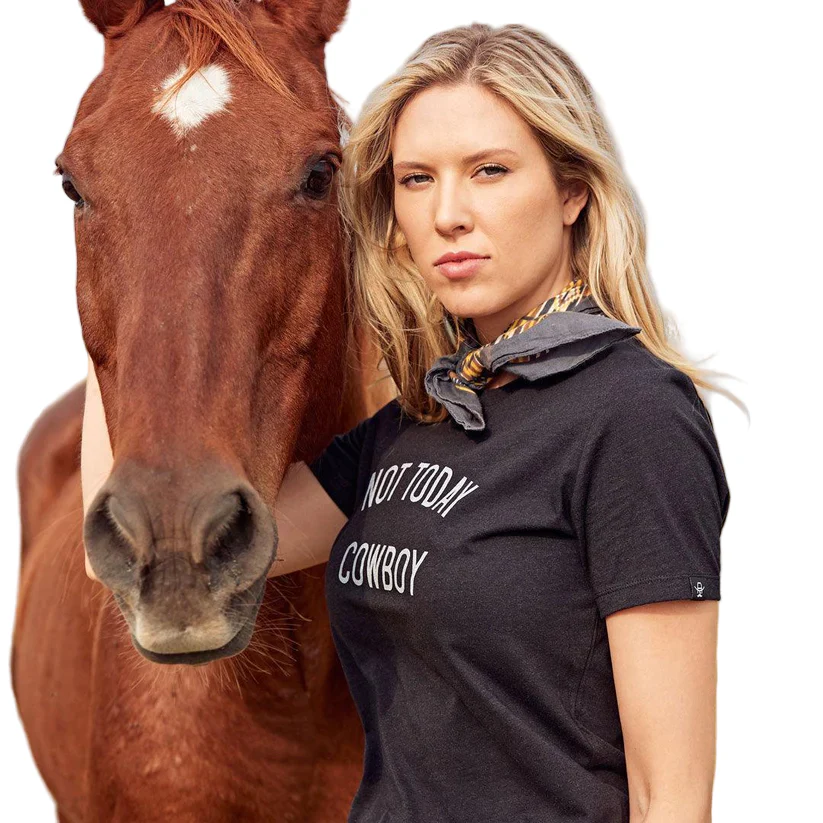 Cowboy Cool Not Today Cowboy T-Shirt - Black Heather - Image 3