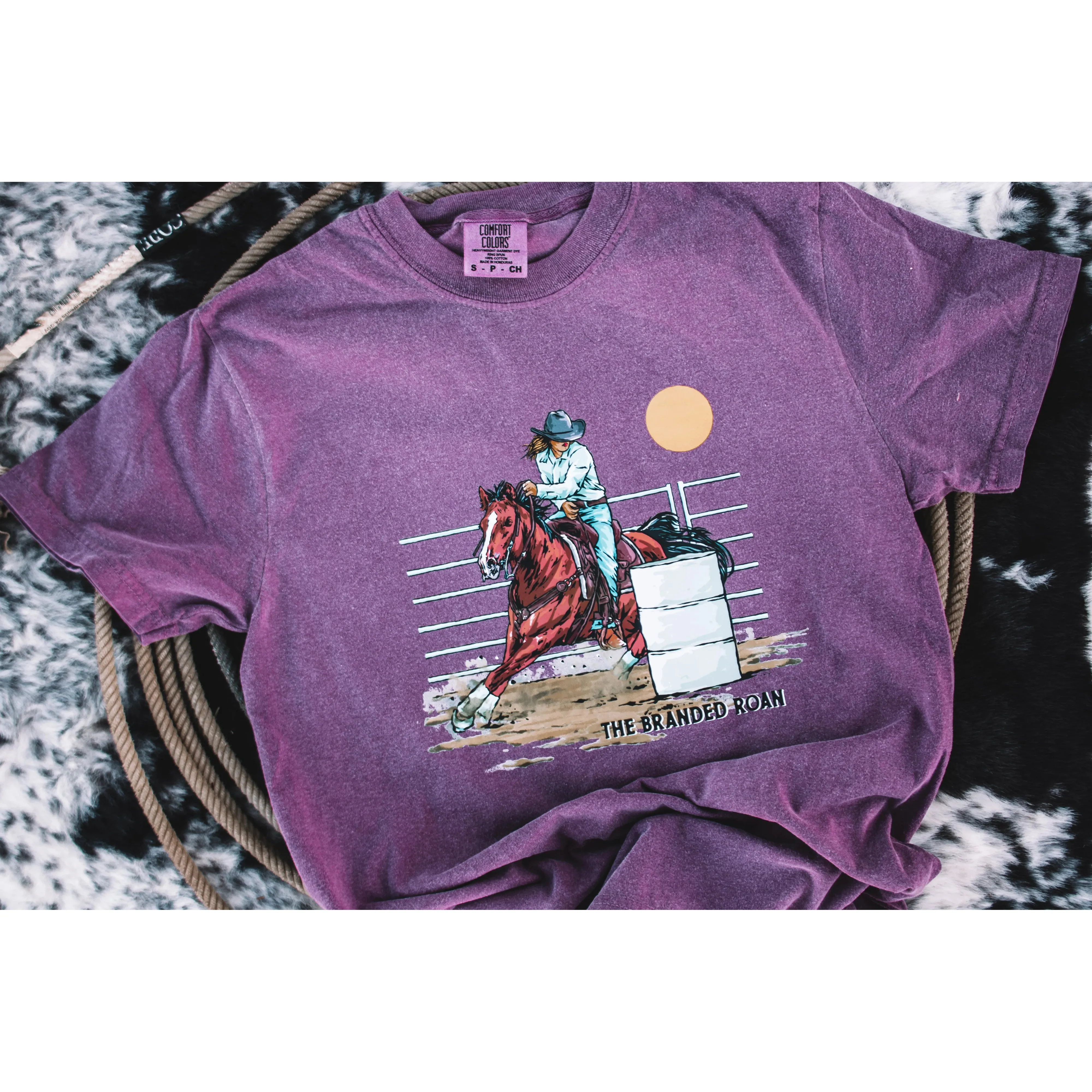The Branded Roan Apparel Barrel Horse T-Shirt - Berry