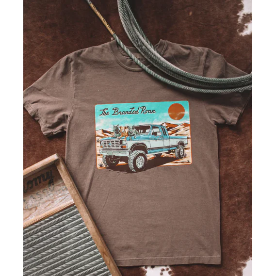 The Branded Roan Farm Dogs Tee Shirt - Espresso