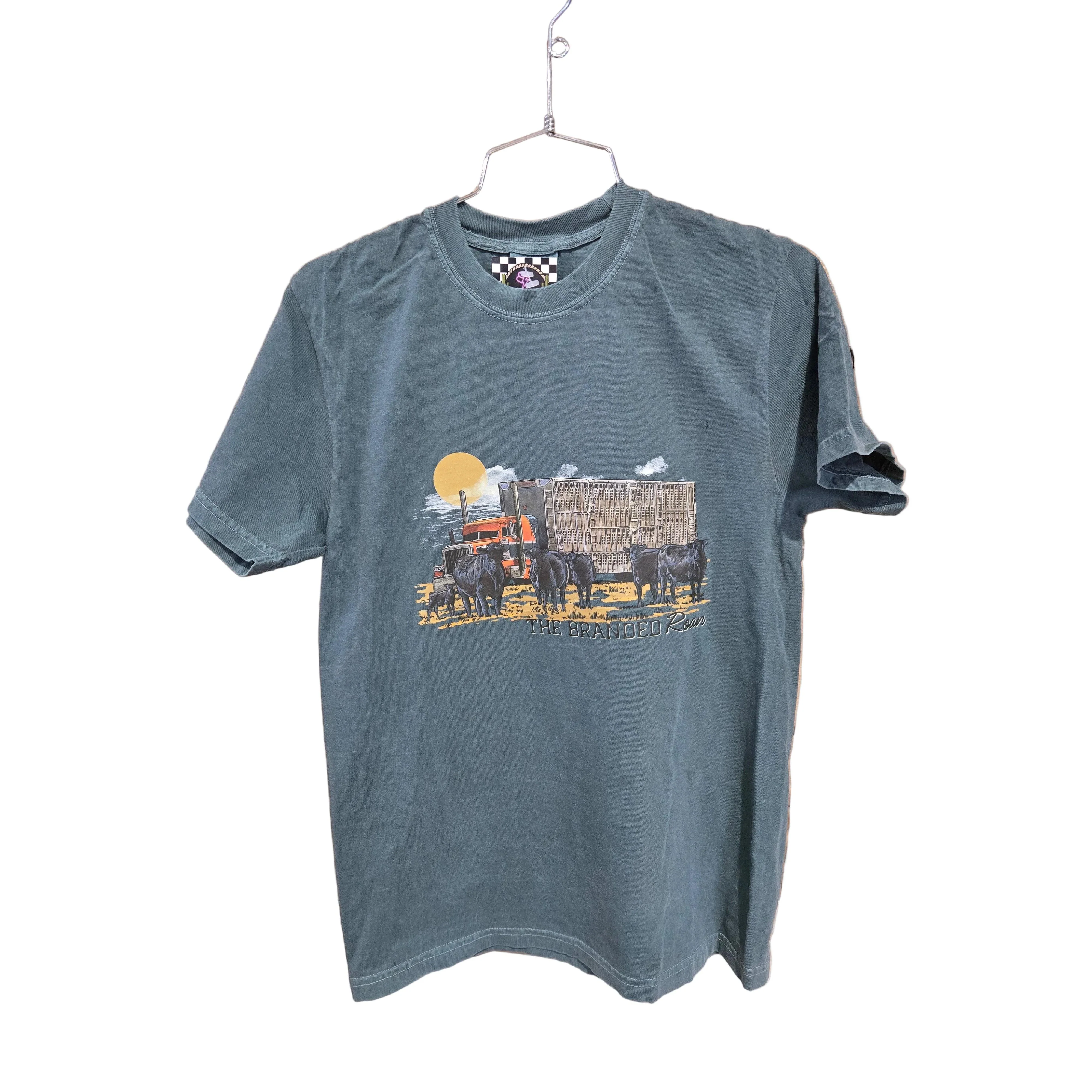 The Branded Roan Apparel Ranch Route Tee Shirt - Blue Spruce