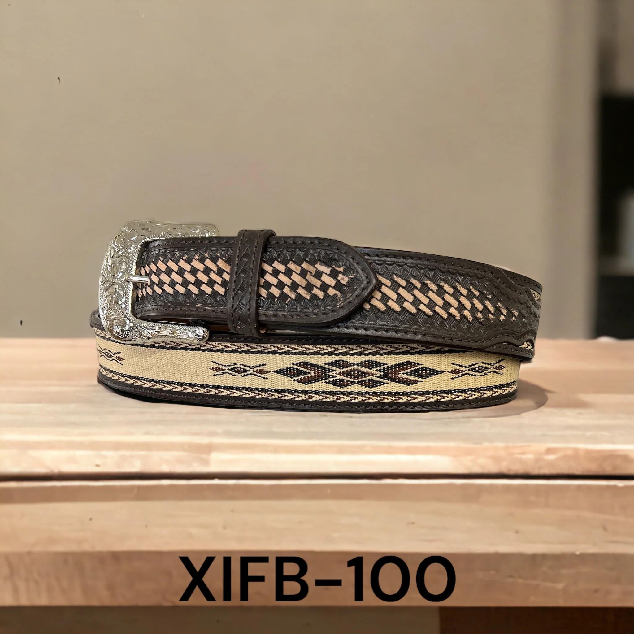 Twisted X Men's Hitchcloth Center Basketweave Belt - Earth Tone