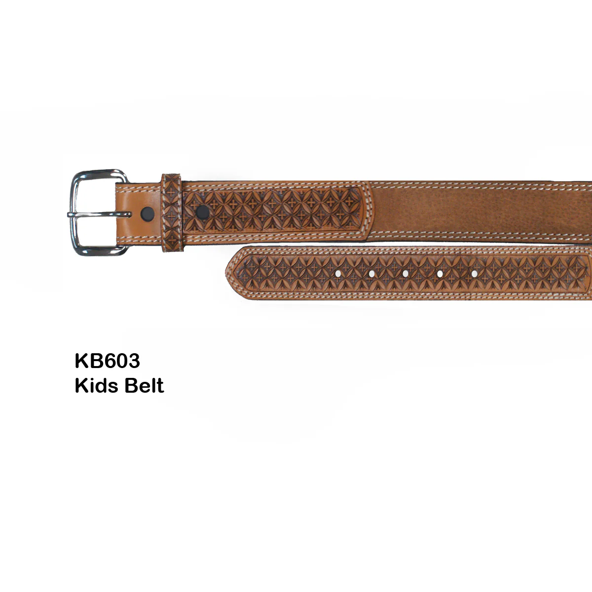 Ranger Belt Co. Kid's Snow Flake Stamped Billet Belt - Tan - Image 2