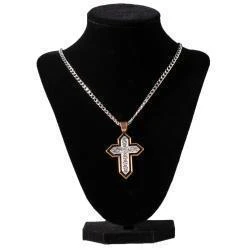 Twister Necklace Copper Cross 24" Chain
