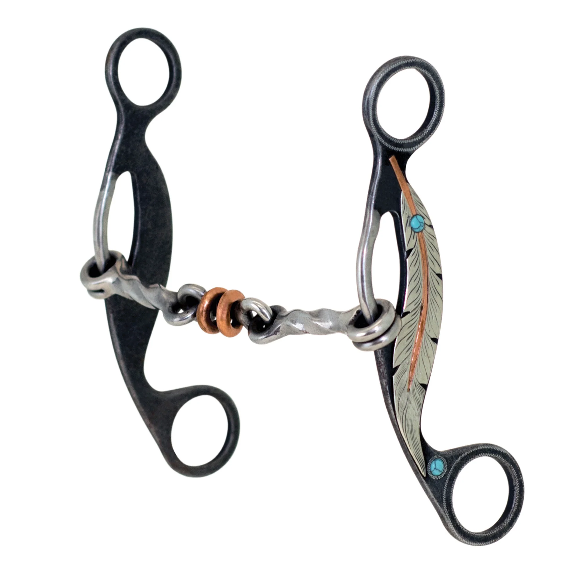 Cowboy Tack Feather Collection Twisted Dog Bone Gag Bit