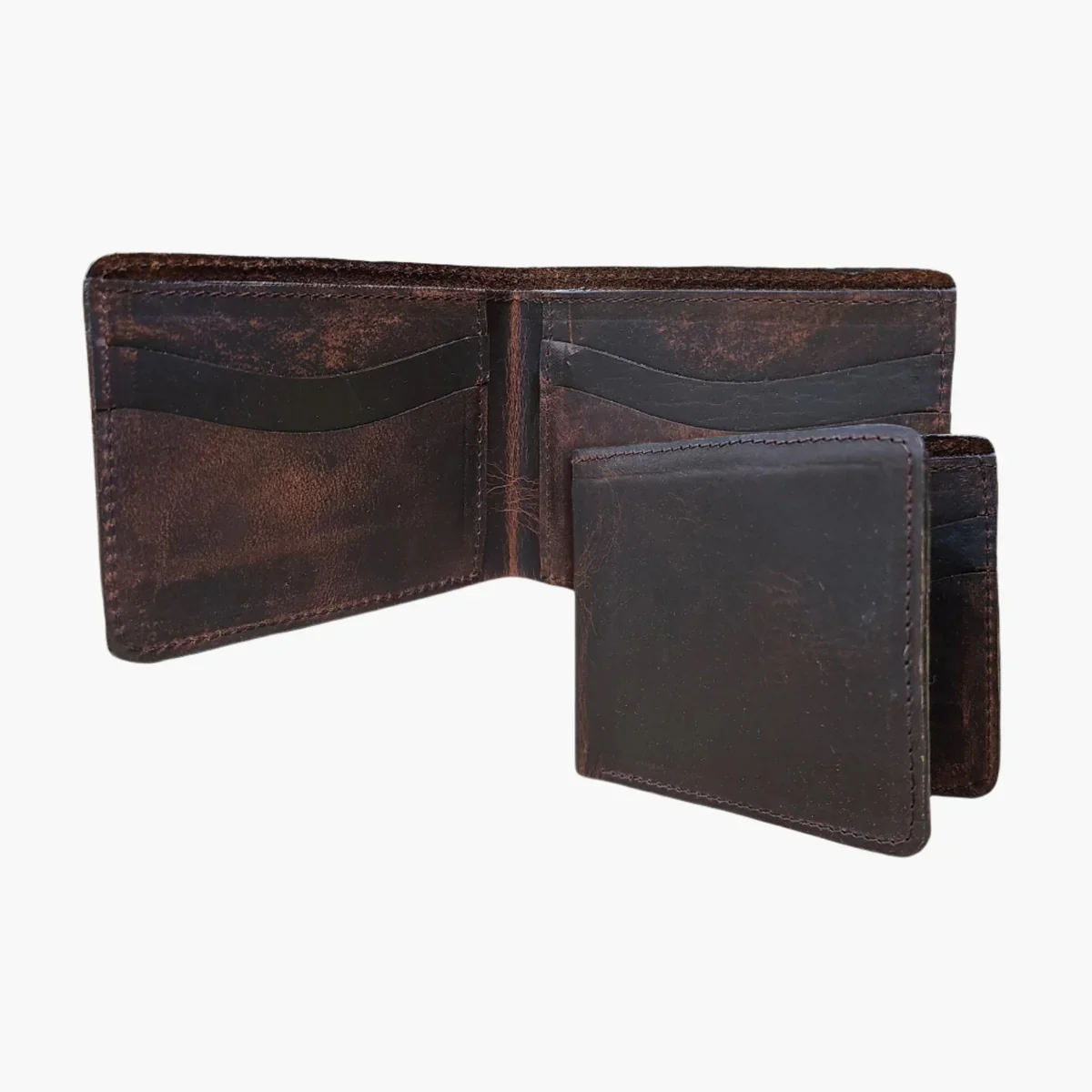 Vintage Bison Large Bi-Fold Wallet-Mocha - Image 2