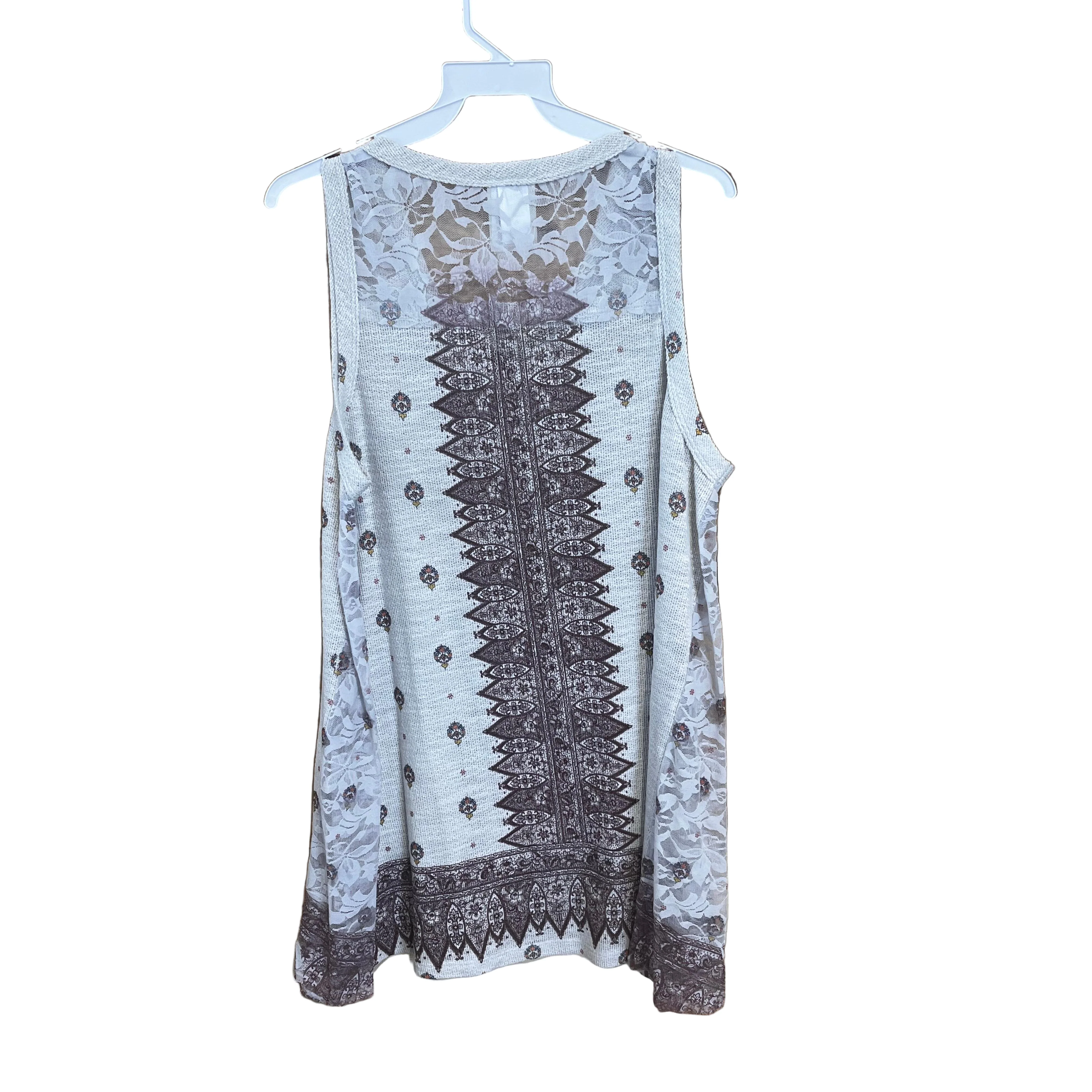 Vocal Apparel Crochet Lace Contrast Print Shirt- Assorted Colours - Image 3