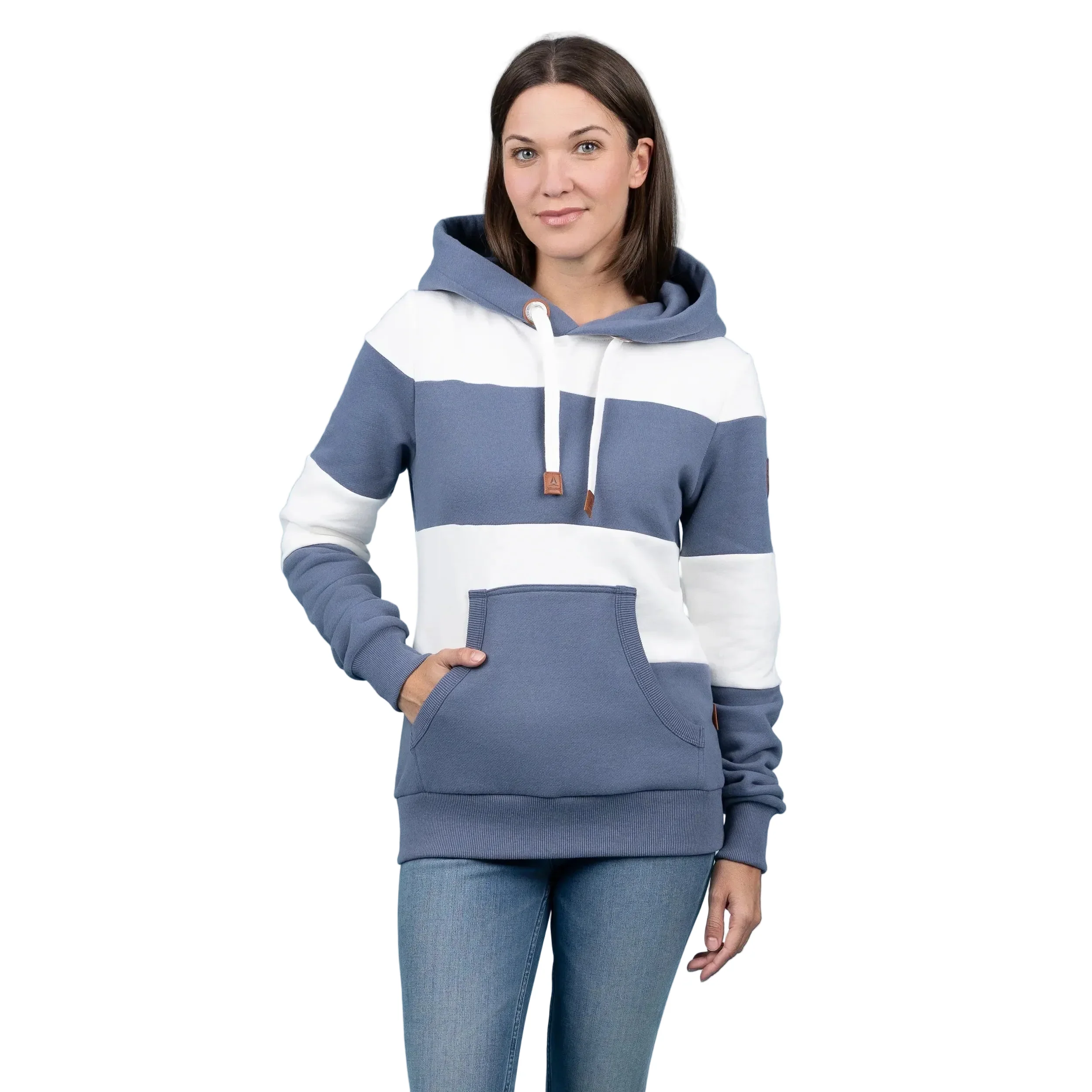Wanakome Women's Lilia Long Sleeve Hoodie - Grey/Blue