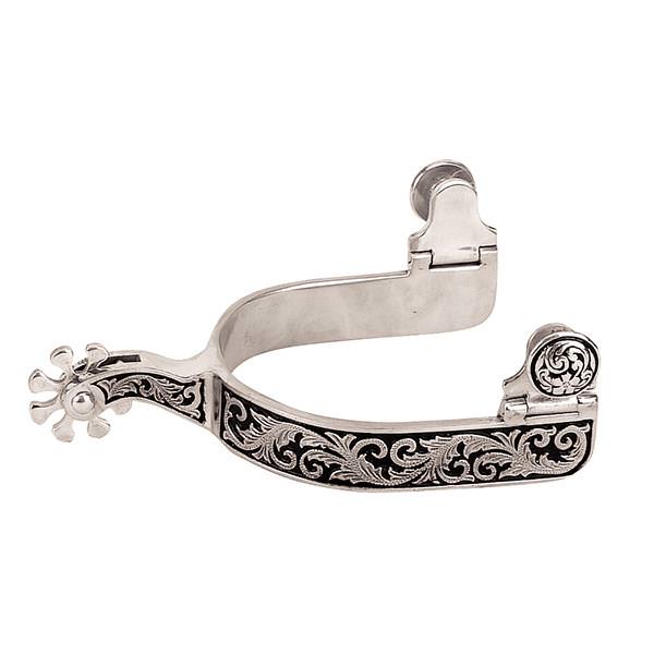 Weaver Men's Spurs with Engraved Band and Black Background
