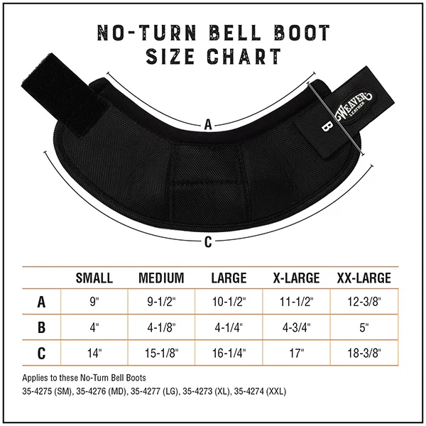 Weaver No-Turn Bell Boots- Black Oversized - Image 2