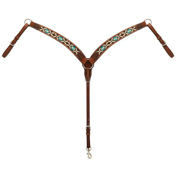 Weaver Turquoise Cross Aztec Contoured Breast Collar