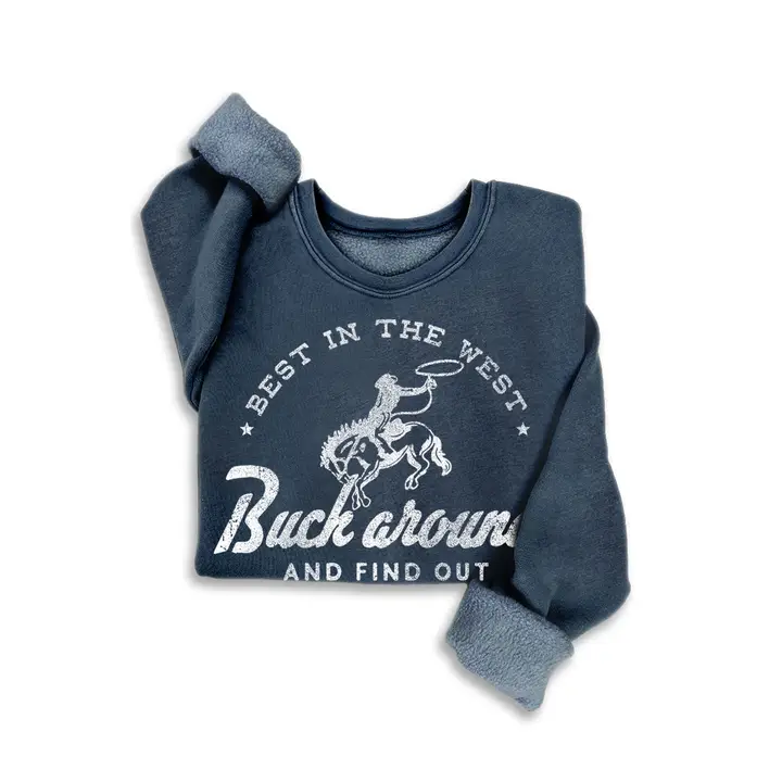 Women's Long Sleeve Best in the West Graphic Mineral Sweatshirt- Multiple Colours - Image 2