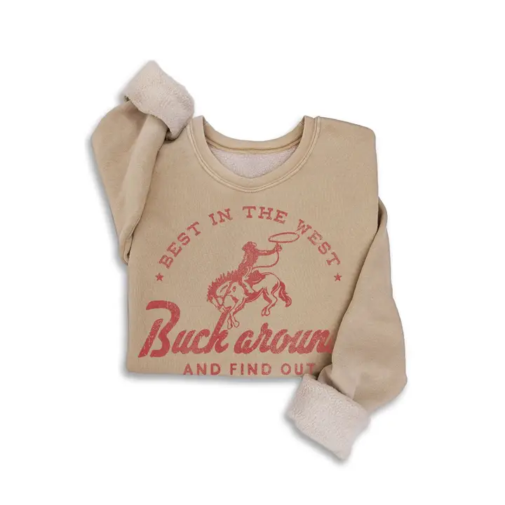 Women's Long Sleeve Best in the West Graphic Mineral Sweatshirt- Multiple Colours - Image 3