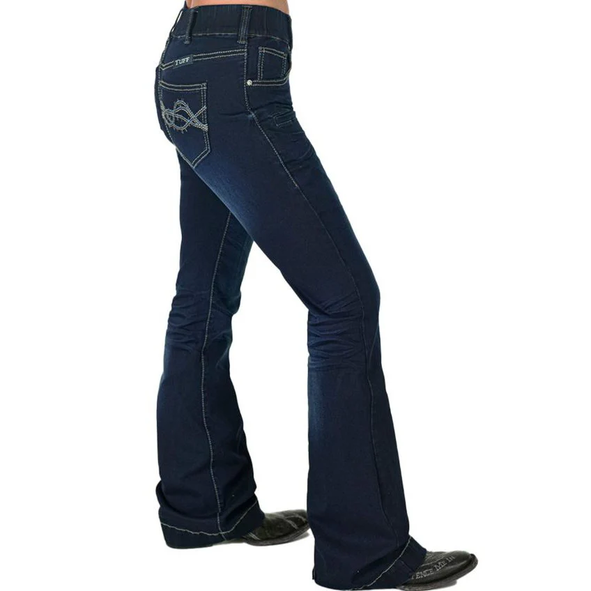 Women's Pull on Dark DFMI Trouser- Dark Wash - Image 2