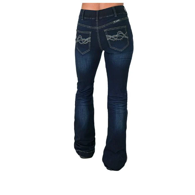 Women's Pull on Dark DFMI Trouser- Dark Wash - Image 3