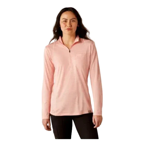Womens Rebar Evolution 1/2 Zip Tee Shirt - Powder Quartz