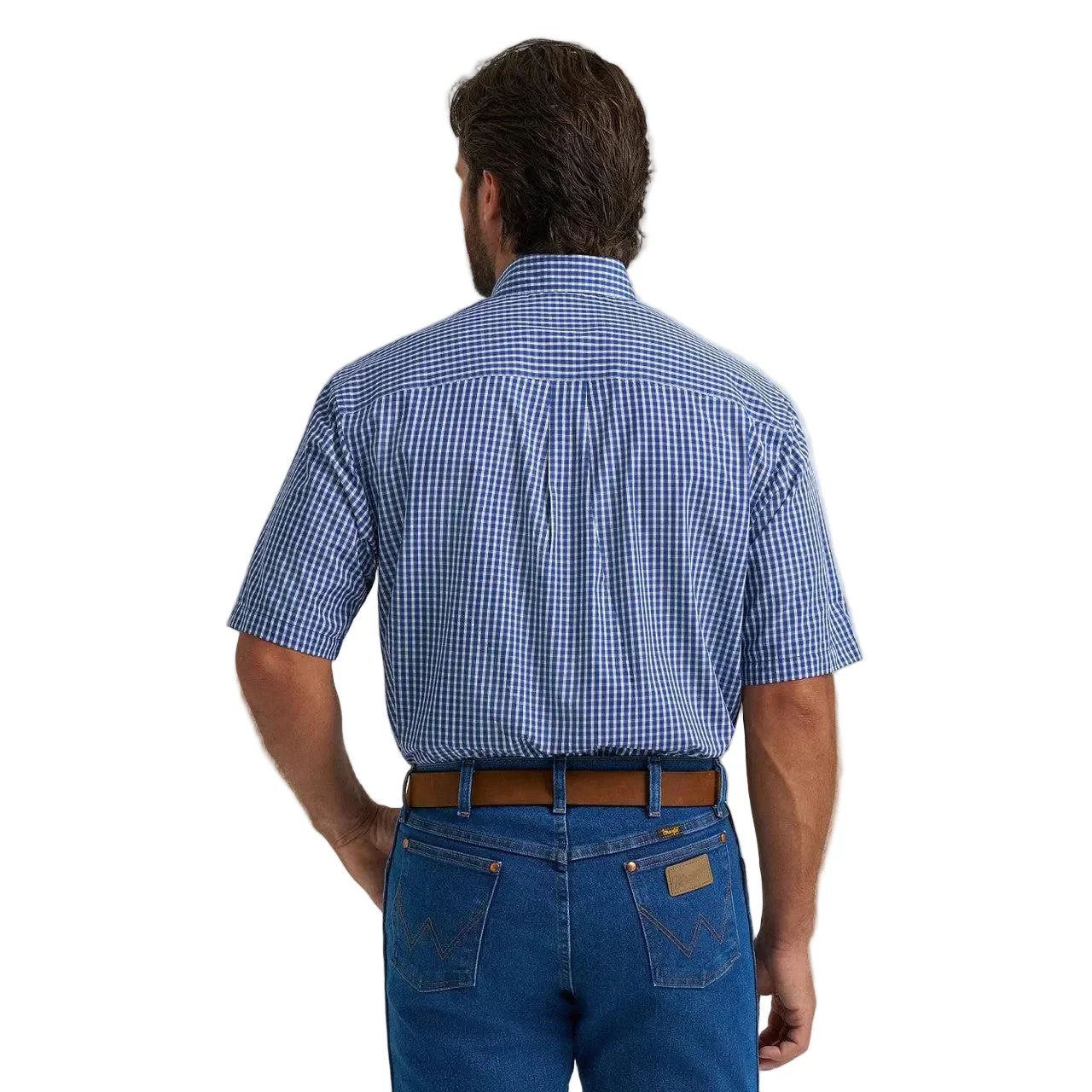 Wrangler® Men's Classic Relaxed Fit Short Sleeve Shirt - Blue - Image 2