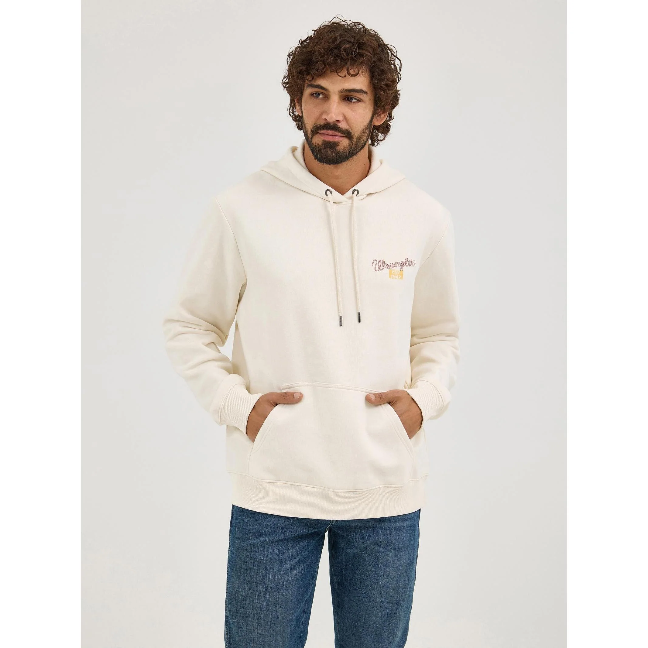 Wrangler®  Men's Western Long Sleeve Hoodie - Antique White