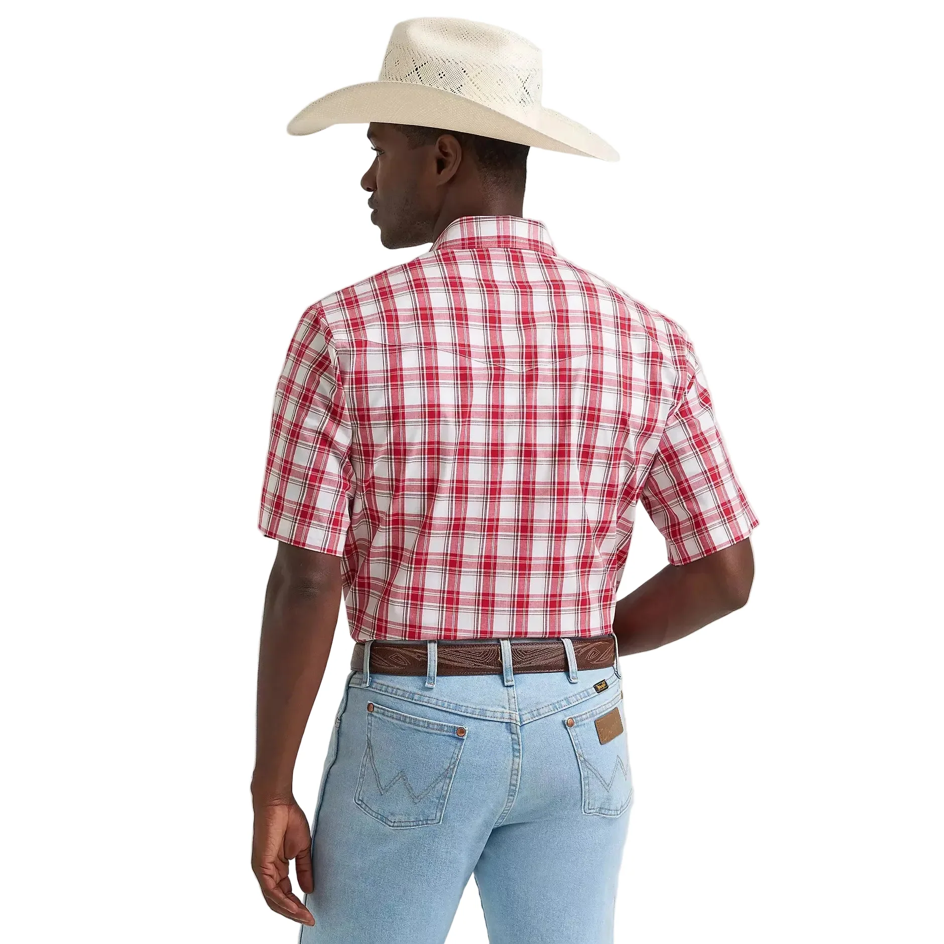 Wrangler® Men's Wrinkle Resistant Short Sleeve Western Snap Plaid Shirt - Picnic Blanket - Image 2