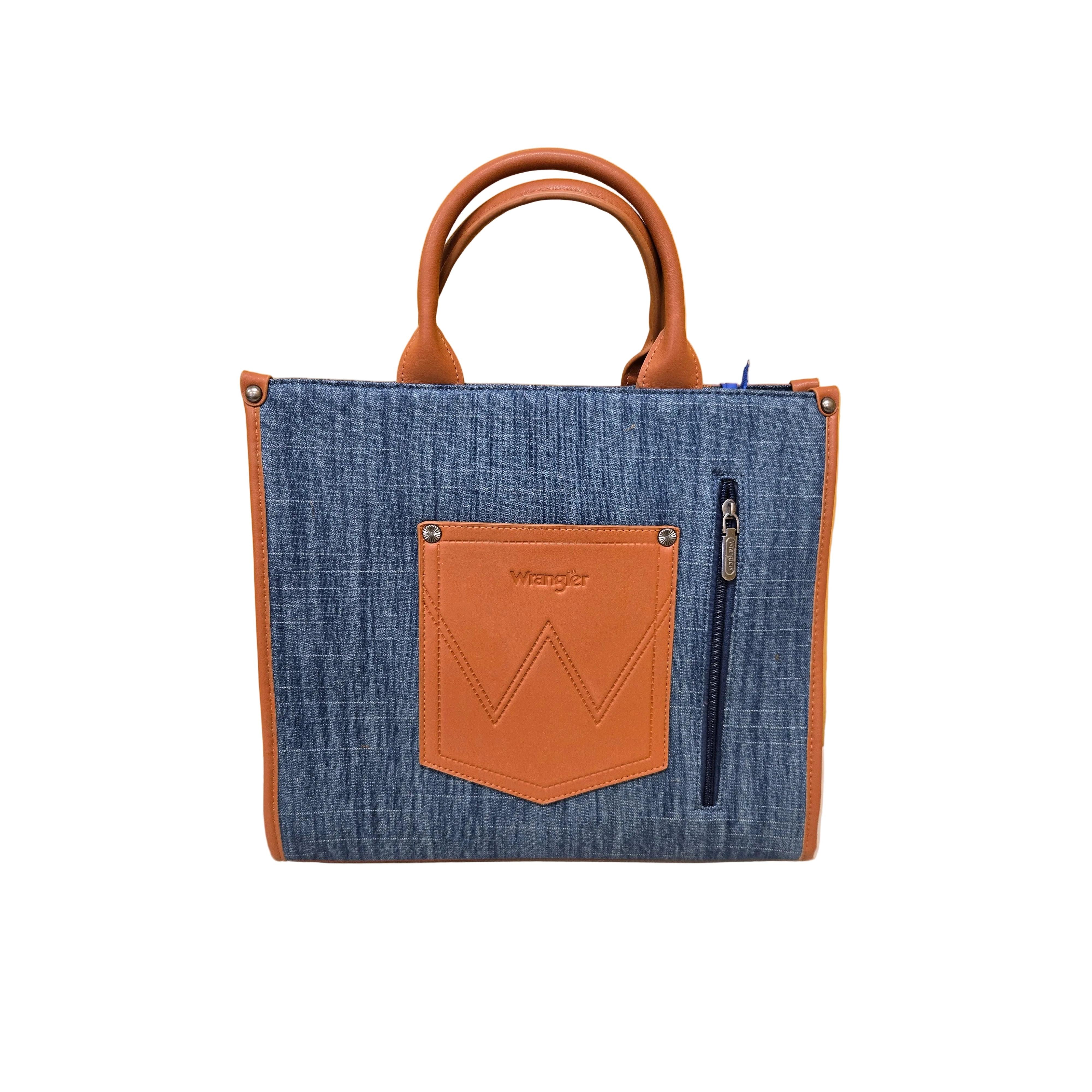 Wrangler Aztec Studded Denim Tote & Crossbody Bag- Multiple Colours - Image 4