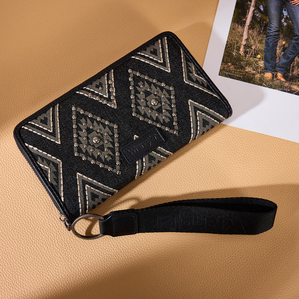 Wrangler Aztec Studded Wallet/Wristlet- Multiple Colours - Image 3