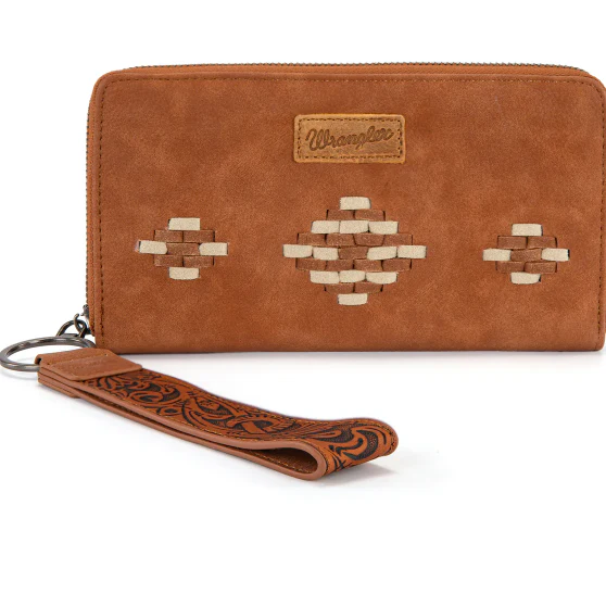 Wrangler Aztec Woven Zip Around Wallet with Wristlet- Multiple Colours - Image 3