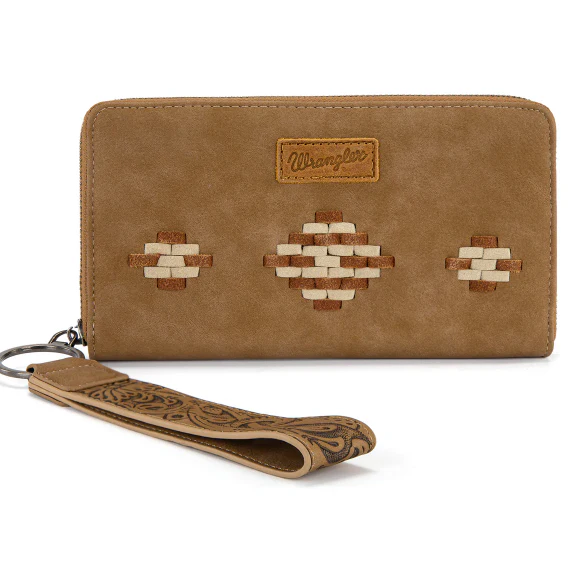 Wrangler Aztec Woven Zip Around Wallet with Wristlet- Multiple Colours - Image 4