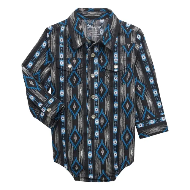 Wrangler Baby Boy Long Sleeve Bodysuit -Black